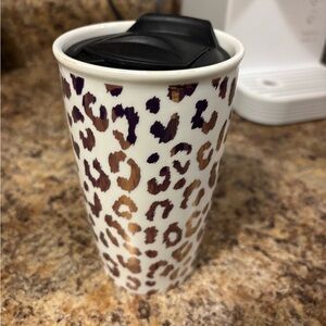 Leopard Print Travel Mug with Black Lid